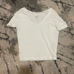 White Wild Fable v-neck crop top
